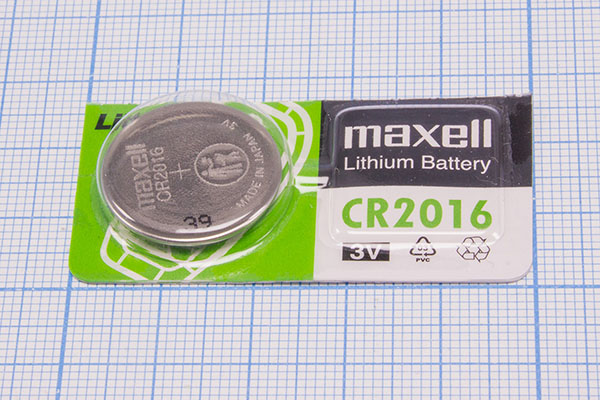 бат  3В\ 145мАч\20,0x1,6\Li\CR2016\MAXELL