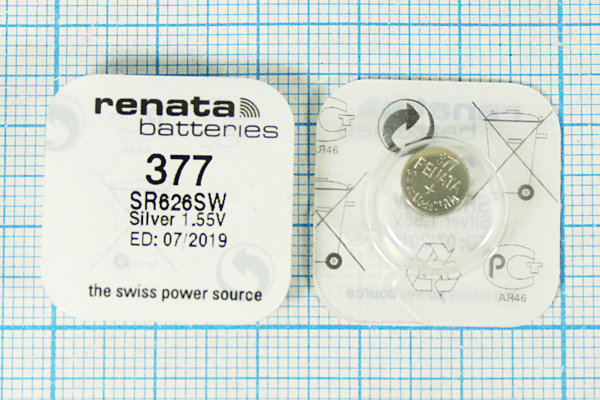 бат 1,5В\\ 6,8x2,6\SW\G4/SR66/SR626SW/377\renata бат 1,5В\\ 6,8x2,6\SW\G4/SR66/SR626SW/377\renata